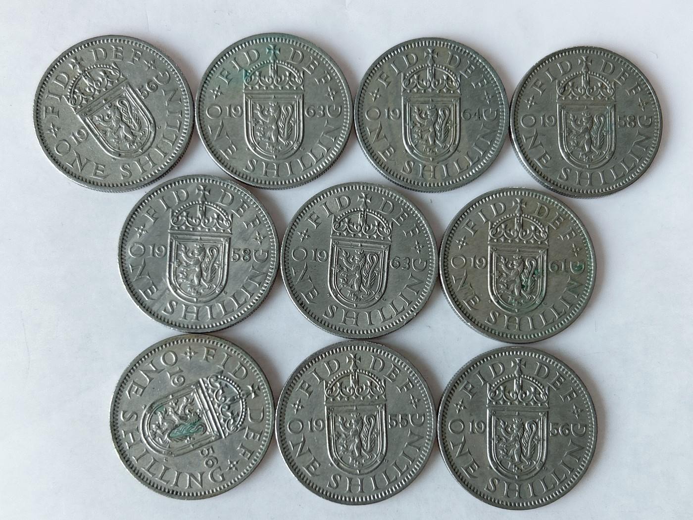 第一海外回流一元起拍收藏 散币专场 第85期 英国1先令硬币 站狮版 10枚