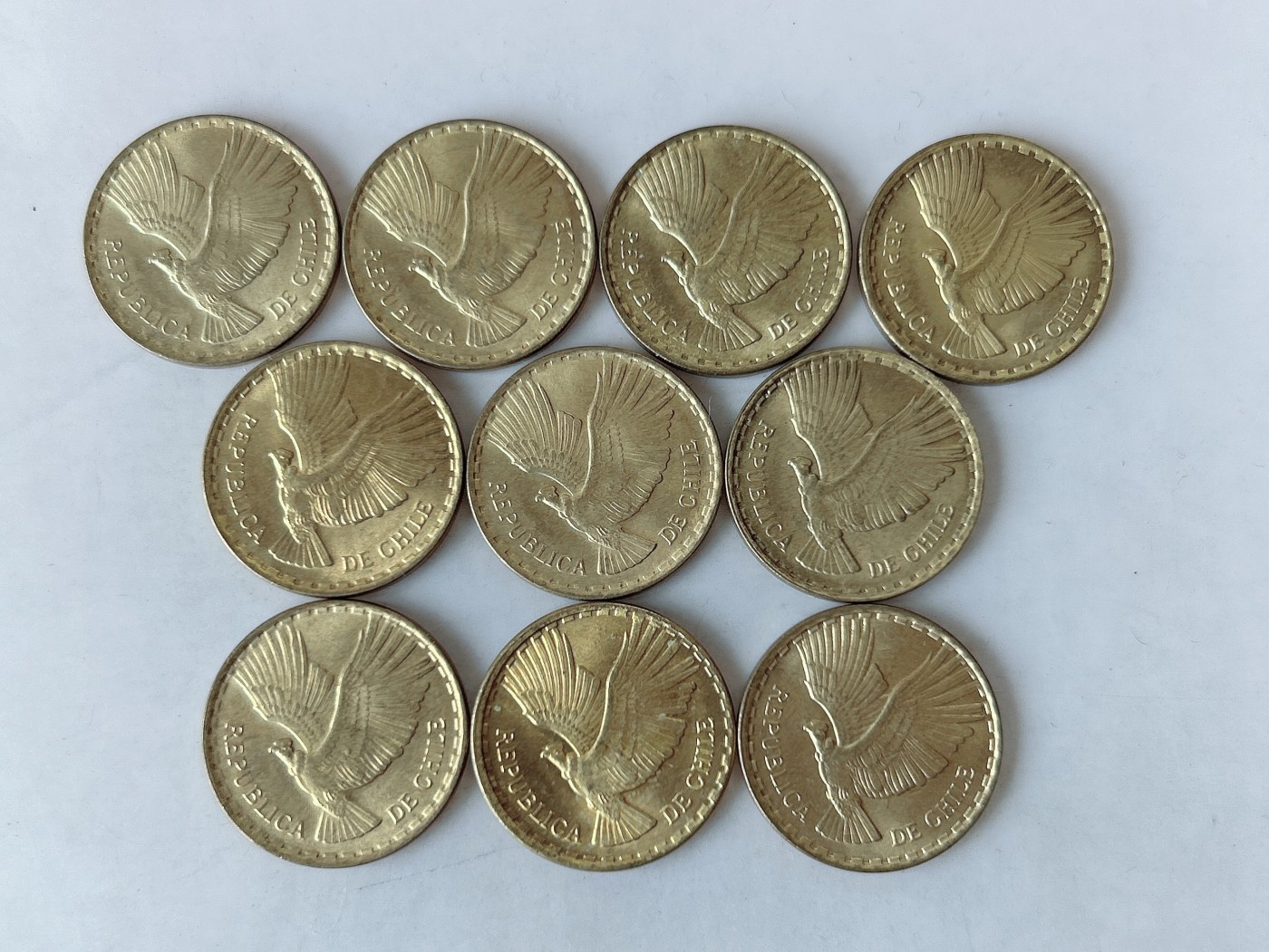 第一海外回流一元起拍收藏 散币专场 第85期 智利1969年2分铜币 飞鹰版 10枚