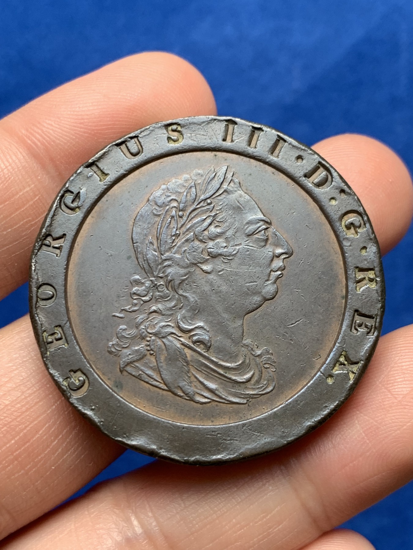 《竞宝斋》第263场-周日，周一 2场连拍 (全场包邮) 1797年 英国车轮两便士铜币 细节清晰 SOHO造币厂经典品种 世界上第一批蒸汽机铸币