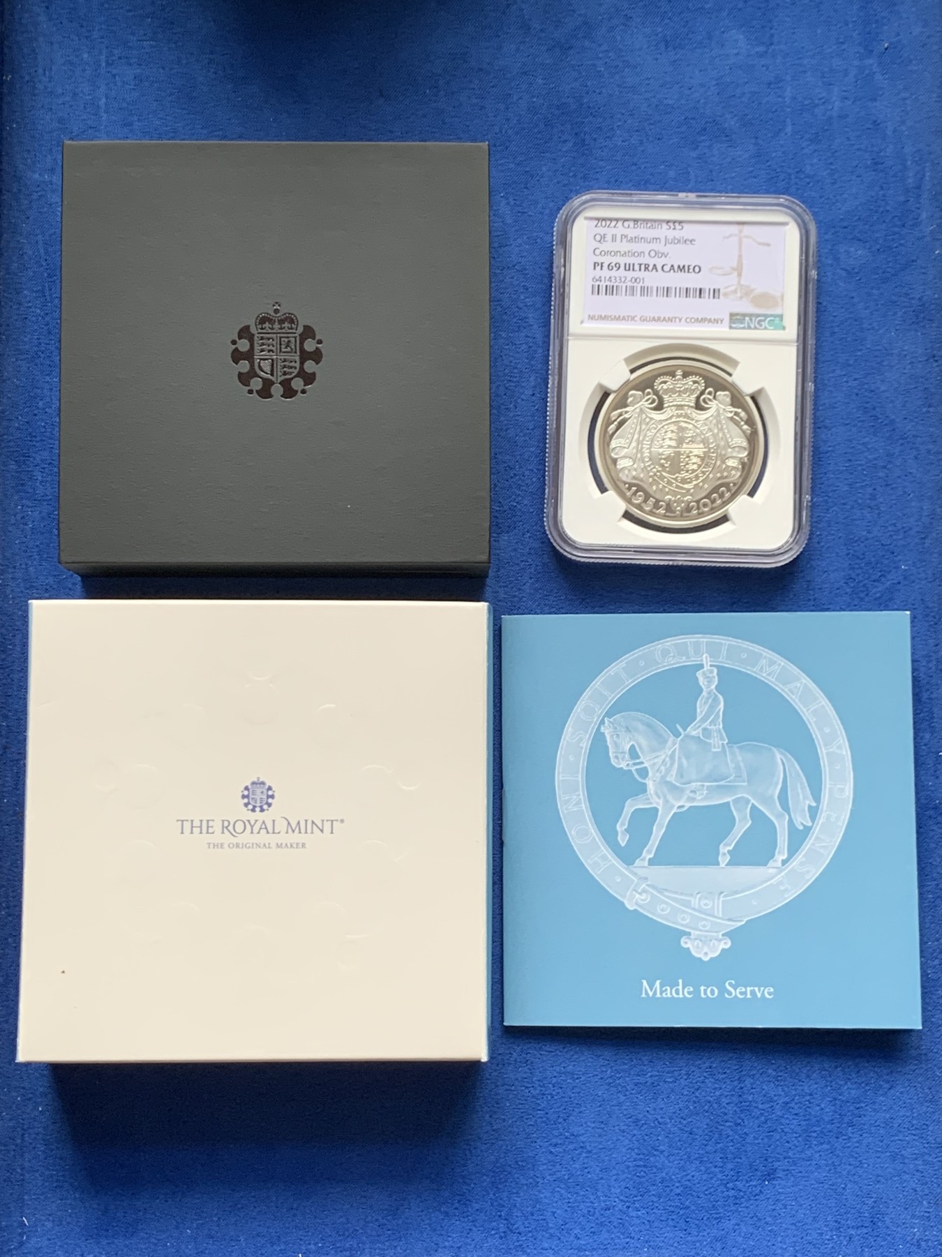 《竞宝斋》第263场-周日，周一 2场连拍 (全场包邮) NGC PF69UC 英国 2022年 女王伊丽莎白二世在位70周年 5镑 银币（盒证齐全，性价比超高）
