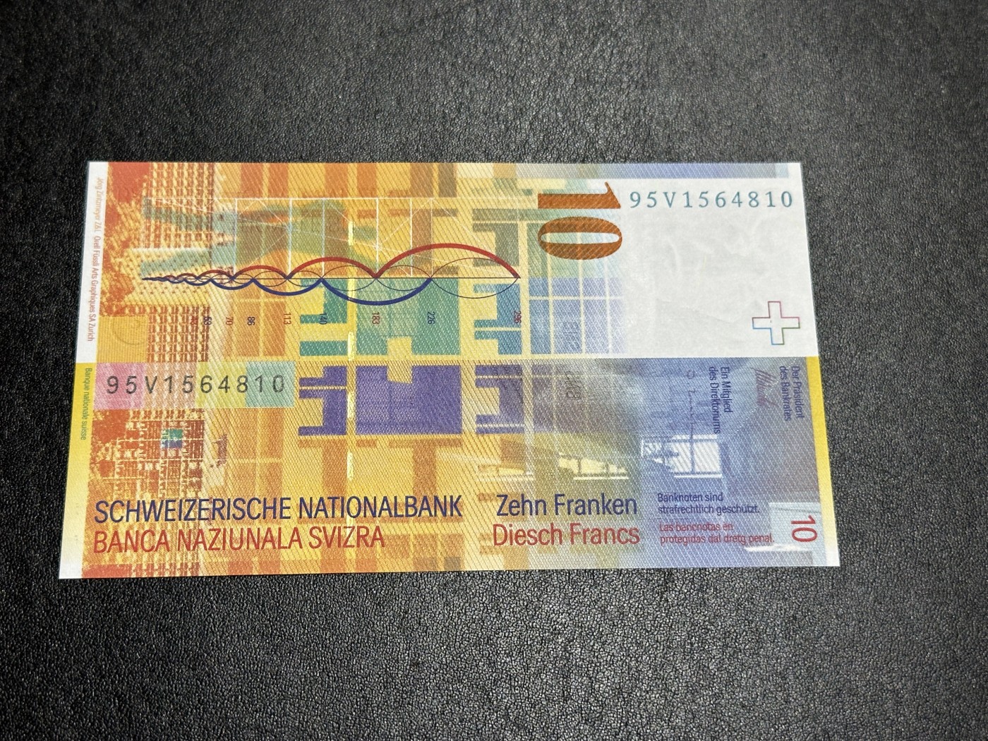 《外钞收藏家》第三百六十五期（连拍第二场） 1995年瑞士人像版10法郎 全新UNC