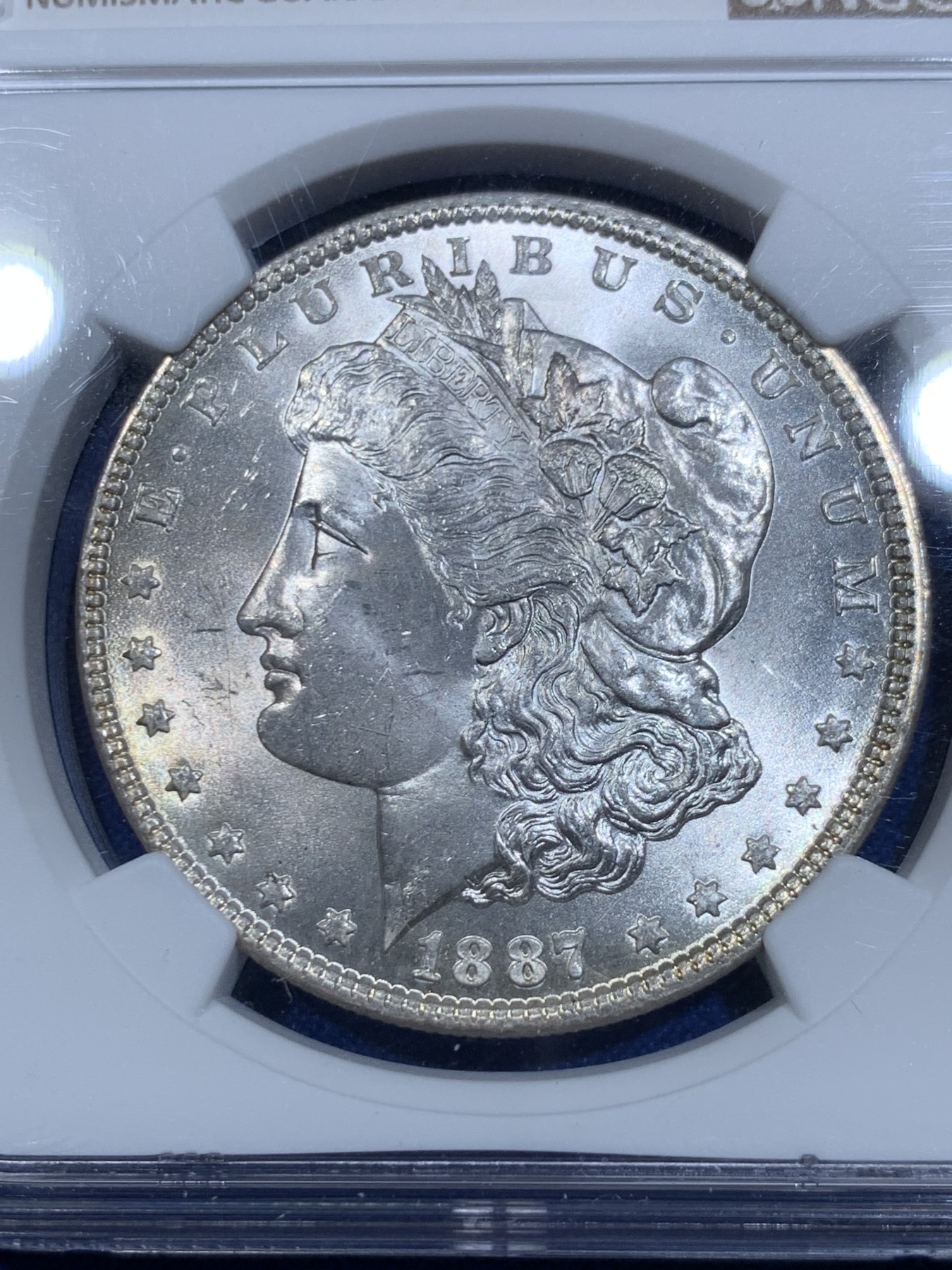 《竞宝斋》第263场-周日，周一 2场连拍 (全场包邮) NGC MS64 美国1887年摩根银币