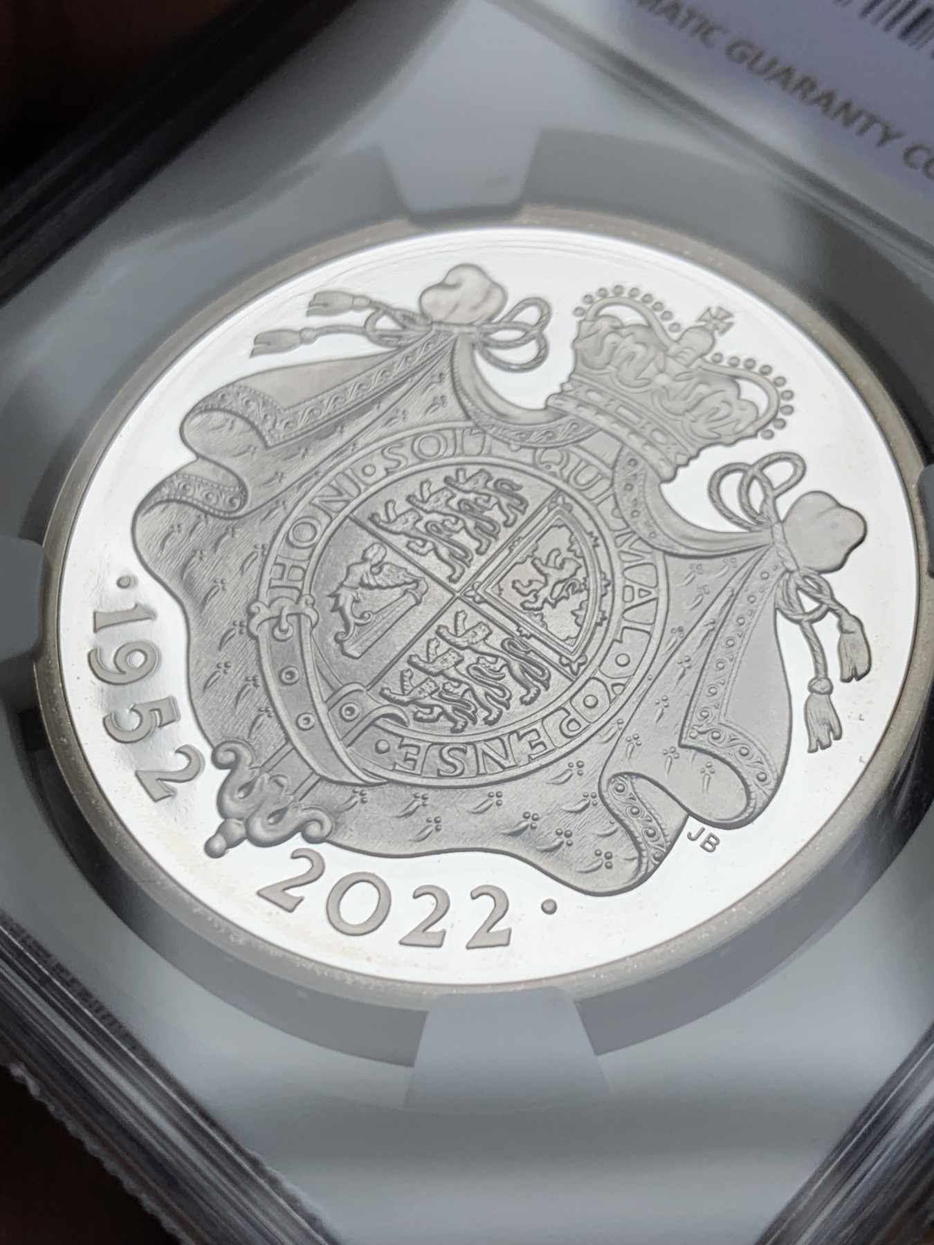 《竞宝斋》第263场-周日，周一 2场连拍 (全场包邮) NGC PF69UC 英国 2022年 女王伊丽莎白二世在位70周年 5镑 银币（盒证齐全，性价比超高）