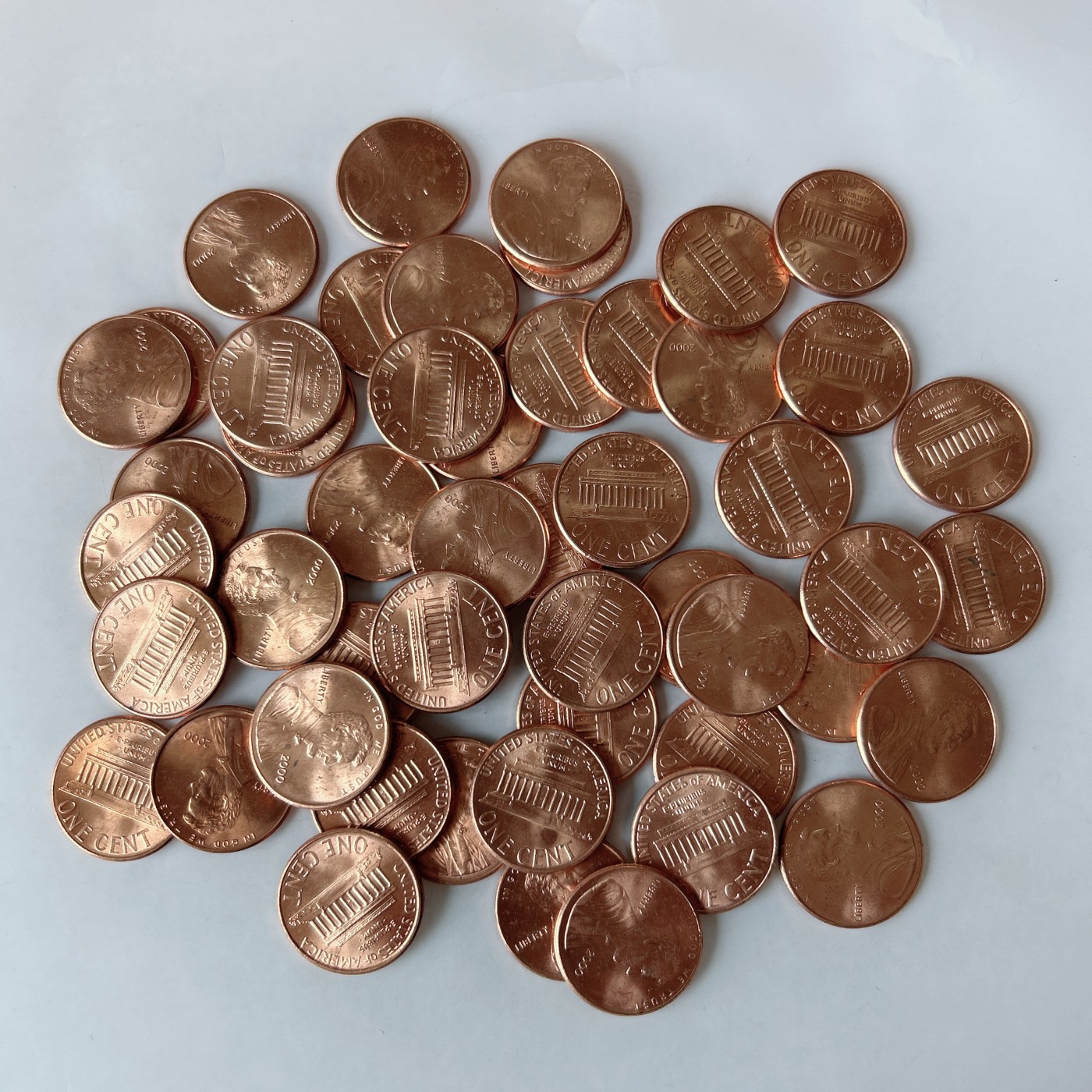 第一海外回流一元起拍收藏 散币专场 第85期 美国2000年1美分 林肯堂 原光品 50枚