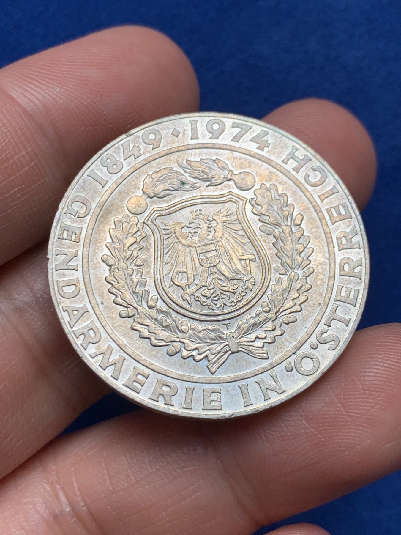 《竞宝斋》第263场-周日，周一 2场连拍 (全场包邮) 奥地利 1974年 武装警察部队 50先令银币