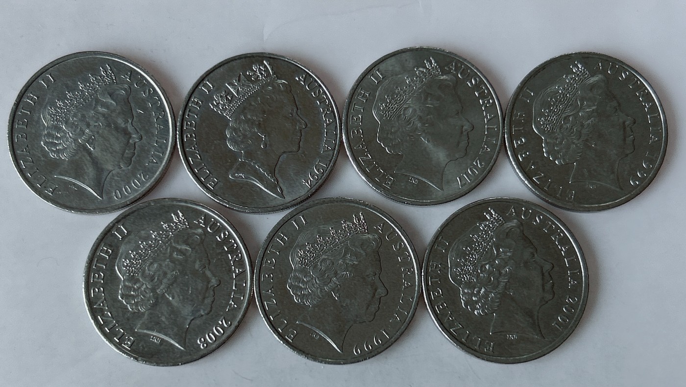 第一海外回流一元起拍收藏 散币专场 第85期 澳大利亚20分 鸭嘴兽 7枚