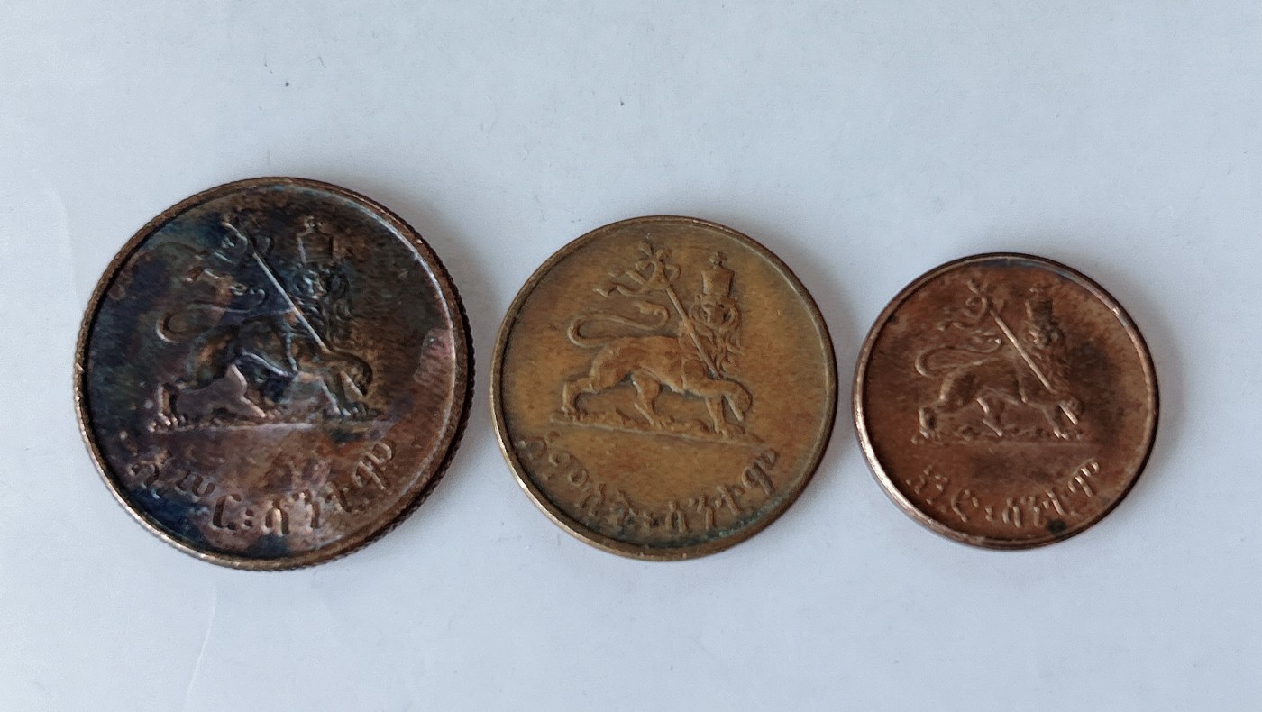 第一海外回流一元起拍收藏 散币专场 第85期 埃塞俄比亚海尔塞拉西铜币狮子扛旗3枚