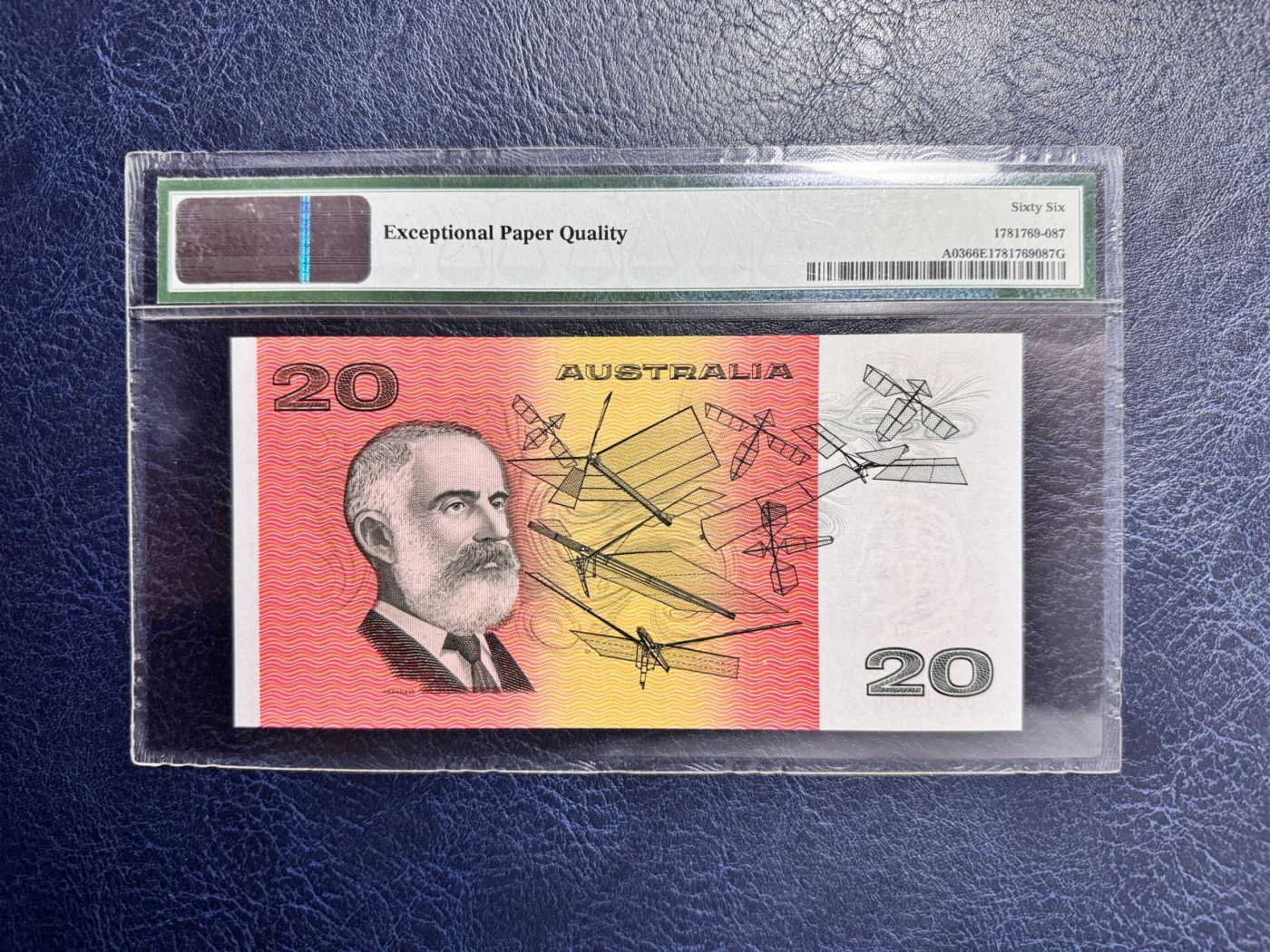 收藏联盟Quantum Auction 第342期拍卖  澳大利亚1993年20元联邦货币发行80周年纪念钞 PMG66 号码无347  非常稀少