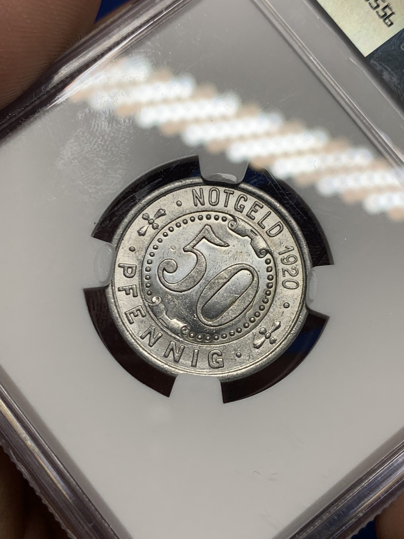 《竞宝斋》第264场-周日，周一 2场连拍 (全场包邮) NGC MS62 德国1920年经典洞熊50芬尼 低评状态