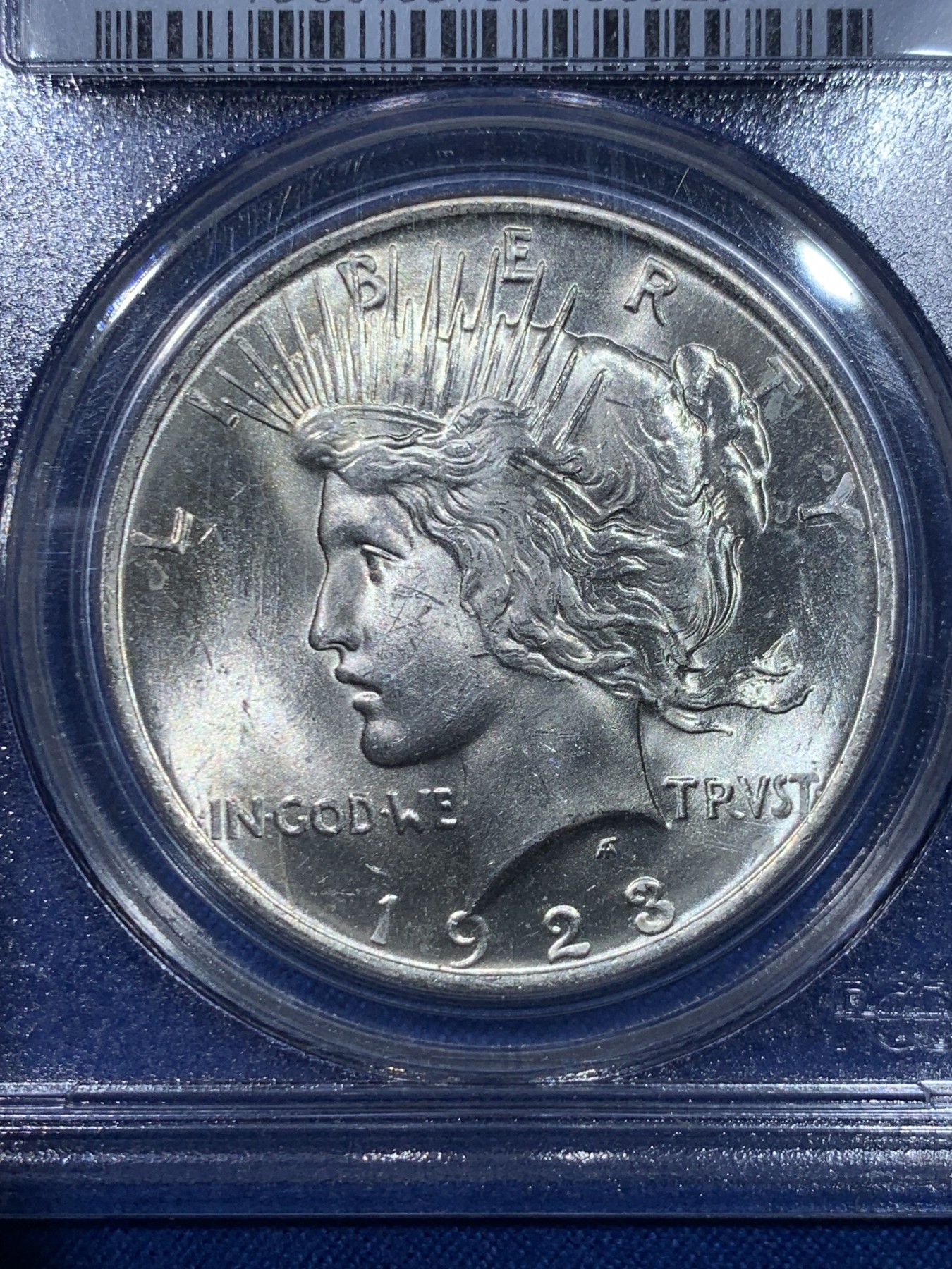 《竞宝斋》第264场-周日，周一 2场连拍 (全场包邮) PCGS MS63 美国1923年和平银币