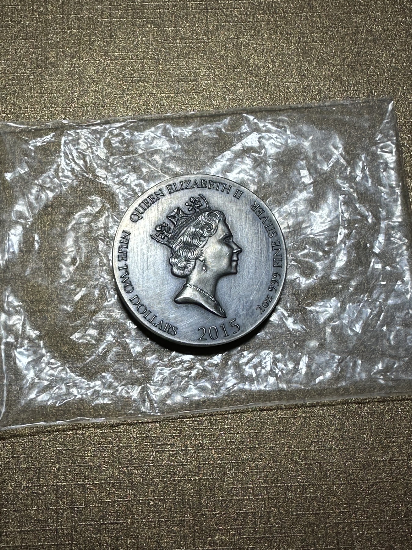 CSIS-GREAT评级精品钱币拍卖第二百四十四期 纽埃2015年大卫与歌利亚2盎司仿古高浮雕银币