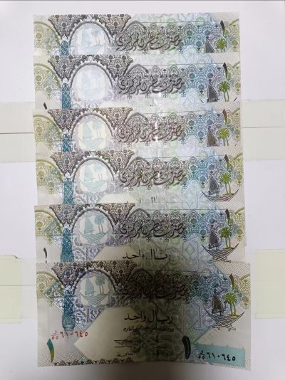 【20240501】非全新纸币第133场 - 卡塔尔1里亚尔6张纸币