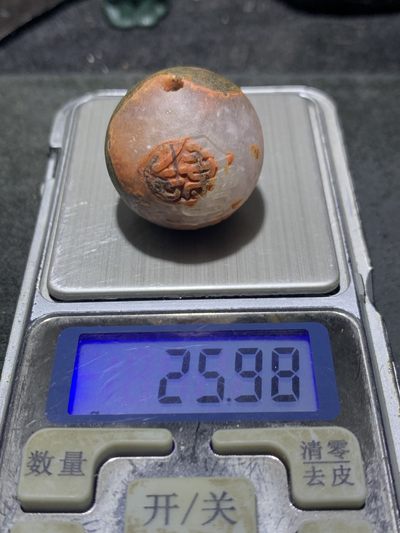 精美亚光冰飘风化纹战国红玛瑙手工雕刻金玉满堂大单珠一颗 精美亚光冰飘风化纹战国红玛瑙手工雕刻金玉满堂大单珠一颗