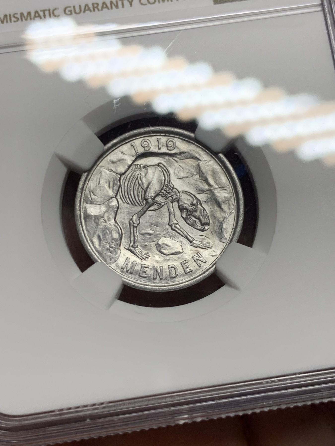 《竞宝斋》第264场-周日，周一 2场连拍 (全场包邮) NGC MS62 德国1920年经典洞熊50芬尼 低评状态