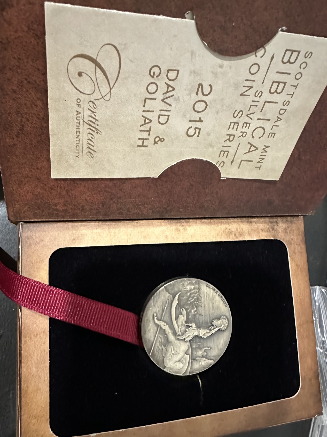 CSIS-GREAT评级精品钱币拍卖第二百四十四期 纽埃2015年大卫与歌利亚2盎司仿古高浮雕银币