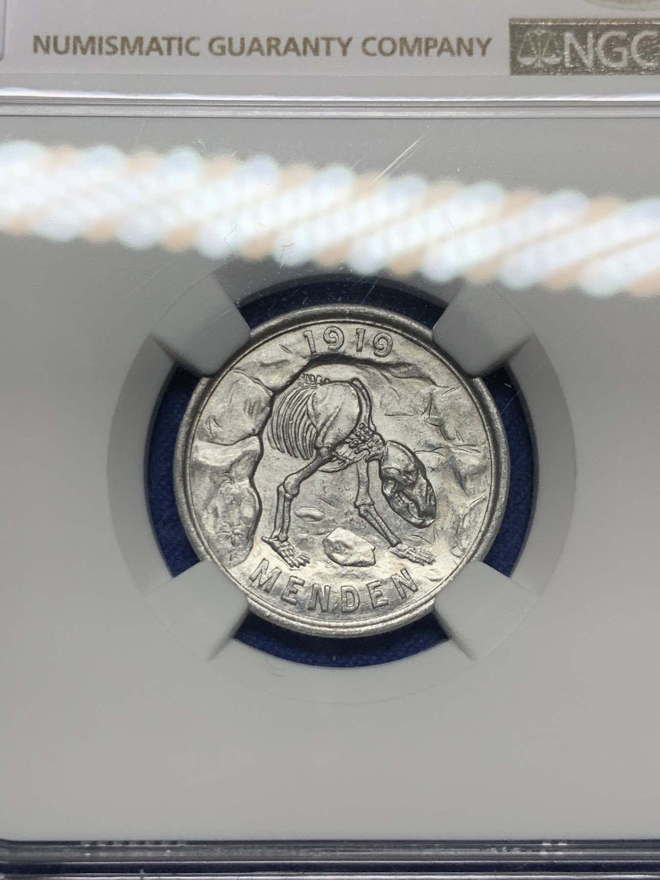 《竞宝斋》第264场-周日，周一 2场连拍 (全场包邮) NGC MS62 德国1920年经典洞熊50芬尼 低评状态