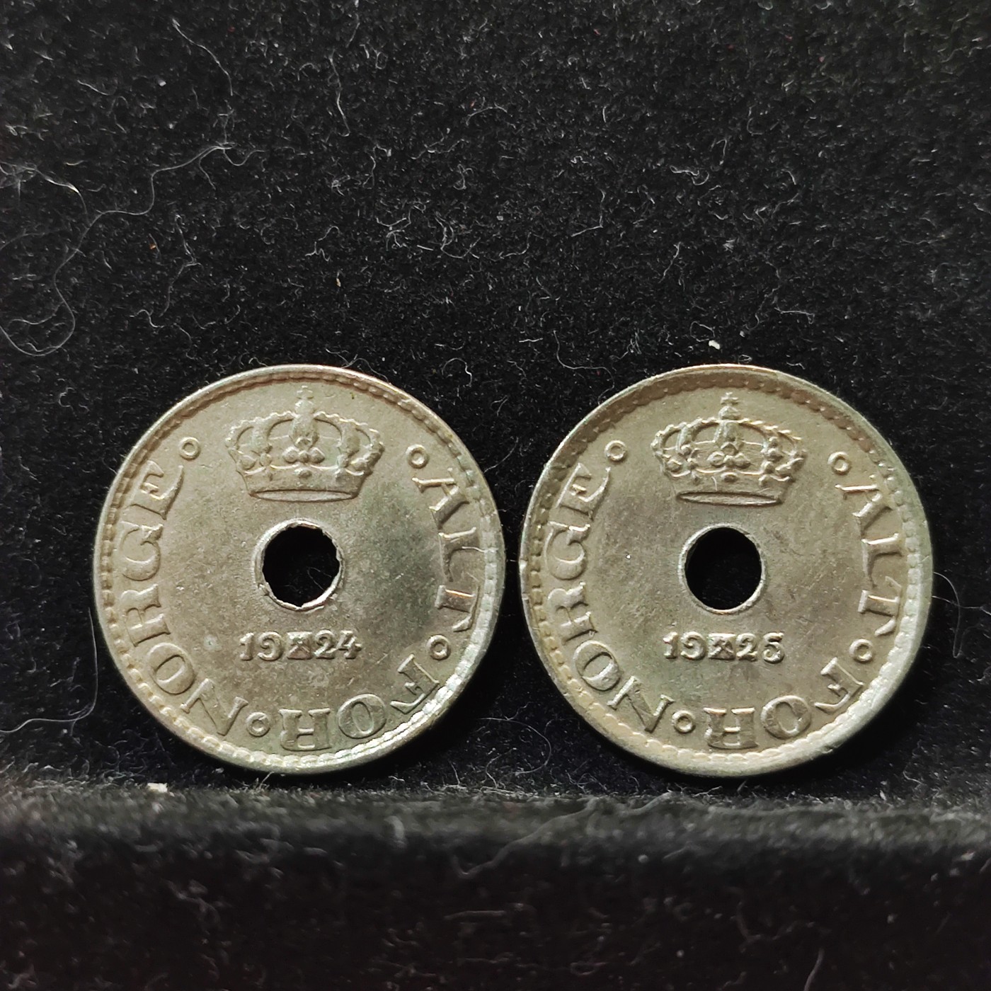【城南旧事】世界钱币专场-五一精品场 挪威1924&1925年10欧尔两枚好品