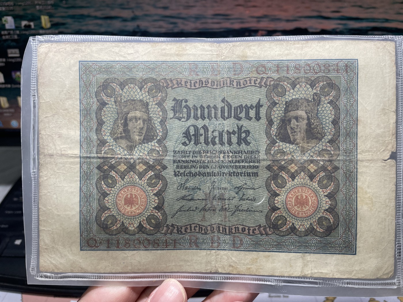 2024年集古藏今外币拍卖第五期-第10场—纸币场，本期拍完结算发货（总第50拍） 1920年德国100金马克