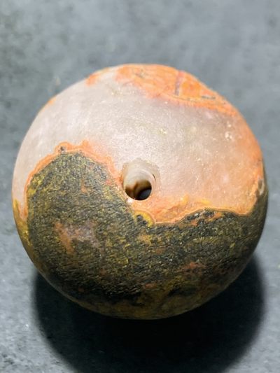 精美亚光冰飘风化纹战国红玛瑙手工雕刻金玉满堂大单珠一颗 精美亚光冰飘风化纹战国红玛瑙手工雕刻金玉满堂大单珠一颗