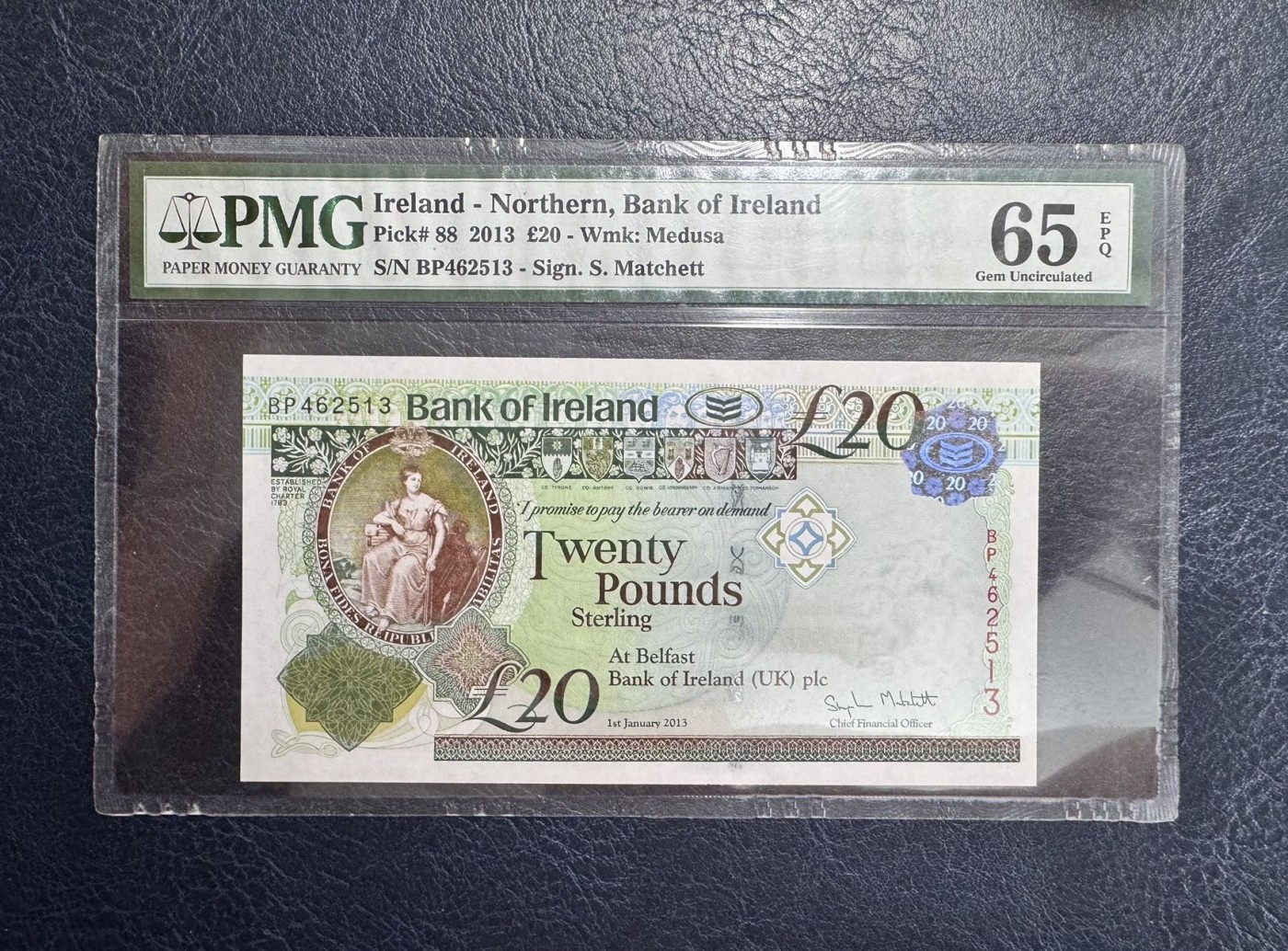 收藏联盟Quantum Auction 第342期拍卖  北爱尔兰2013年20镑 PMG65 123456乱龙号