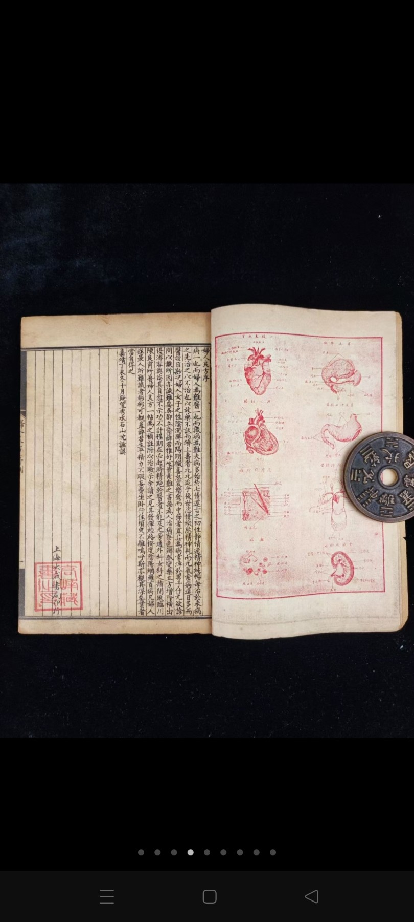 馆藏老医书《妇科良方集要》一函六册二十四卷全，上海大成书局石印，辽宁中医学院图书馆藏书，尺寸20/13.5厘米，品相如图！ 分调经、众疾、广嗣、胎教、候胎、妊娠、坐月、产难、产后等九门。前三门为妇科，后六门为产科。编排体例是：门下设论，论后附方及治验。全书共计269论。是我国第一部比较完整的妇产科专著，它的流传为促进中国中医妇科学的发展作出了重要贡献。