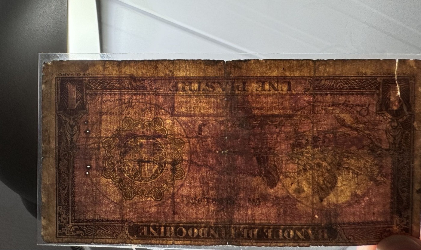 收藏联盟Quantum Auction 第342期拍卖  东方汇理银行1942-45年1屁阿斯特 品相如图 