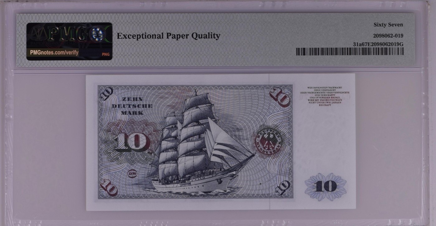 收藏联盟Quantum Auction 第342期拍卖  德国联邦1970年10马克 PMG67