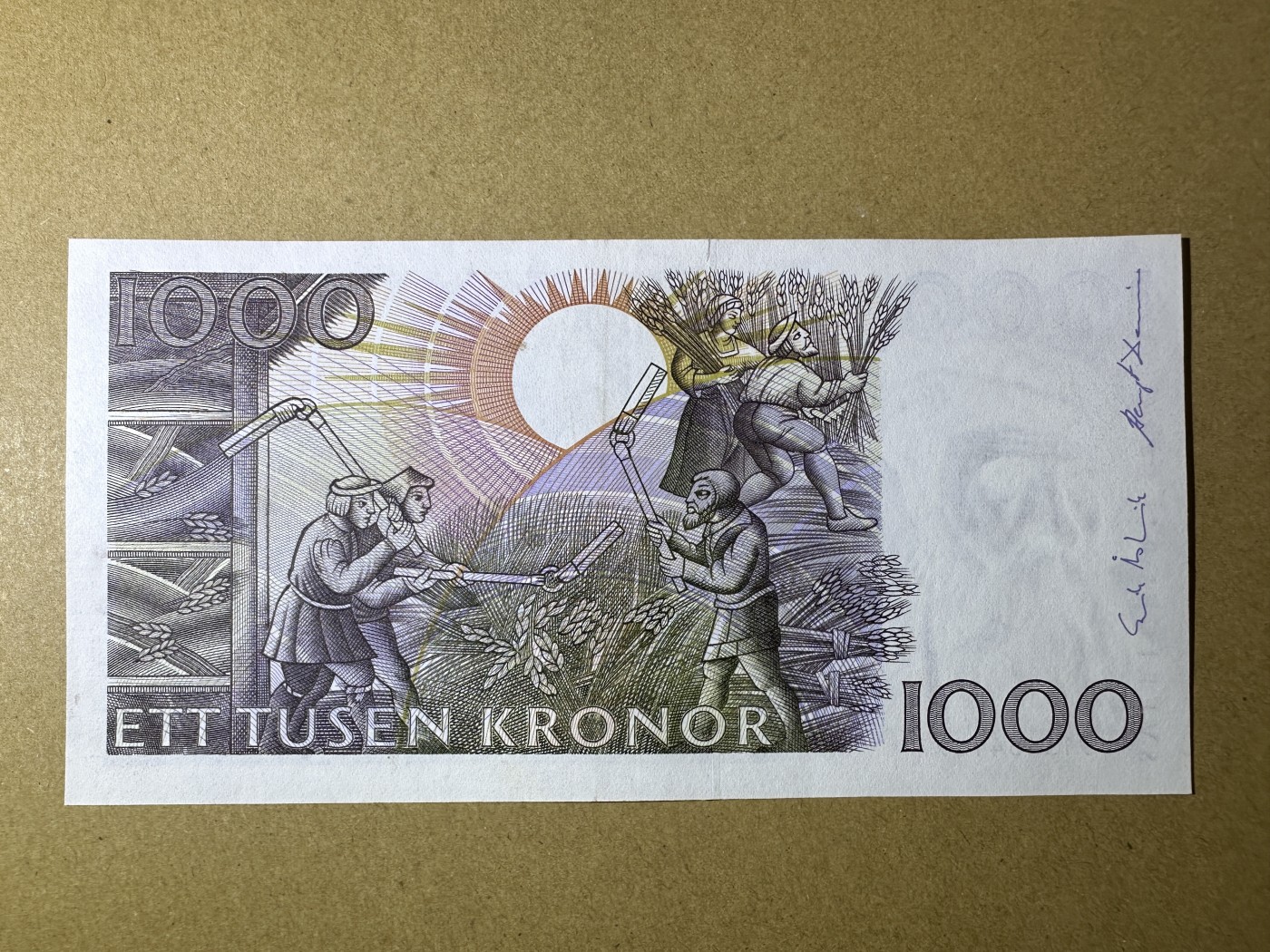 《张总收藏》149期-五一外币小高货场 瑞典1000克朗 AU 初版大胡子 顶部有一处裂口 汇率700