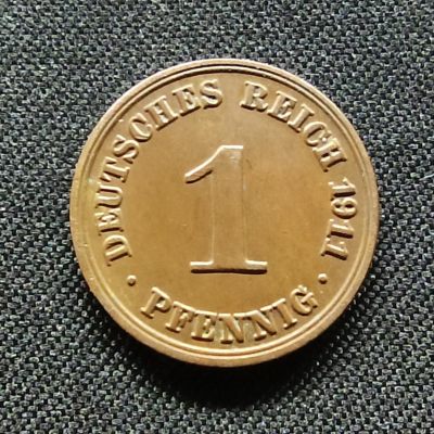 邮泉阁限时拍卖第五场 德国硬币专场 - 德意志帝国1911年1芬尼A版