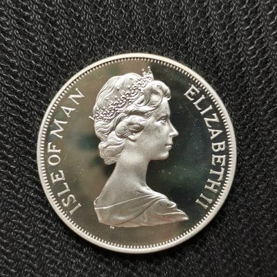 道一币馆币章第六十场 - 马恩岛1977年伊丽莎白二世登基25周年1克朗精制银币-1