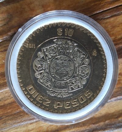 【币观天下】第257期钱币拍卖 - 墨西哥玛雅图腾10元双色镶嵌币