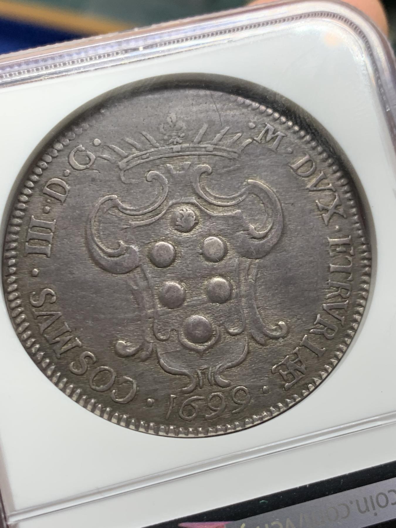 《竞宝斋》立夏专场特拍 （第2-1场）全场顺丰包邮 265场 NGC XF45 意大利1699年玫瑰银币 欧洲灰包浆 经典品种毋庸多言