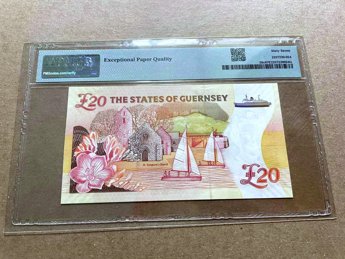 【Blue Auction】✨世界纸币精拍第470期【精】 【333豹子号】根西 1996年20镑 PMG67EPQ 女王