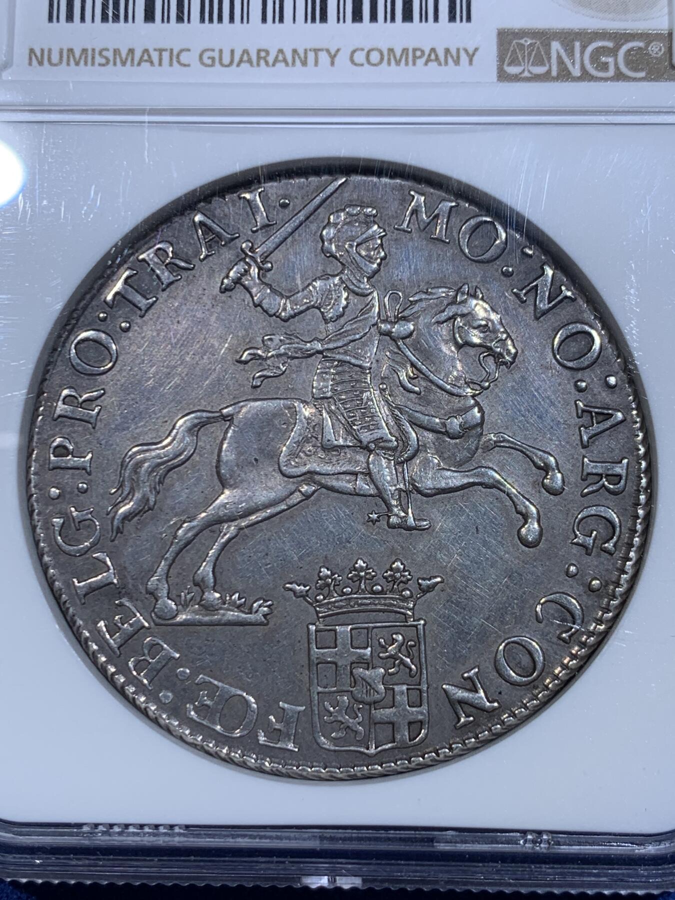 《竞宝斋》立夏专场特拍 （第2-1场）全场顺丰包邮 265场 NGC AU55 荷兰1793年马剑杜卡特银币 乌特勒支省 枪灰色包浆 细节不输MS级 当年发行52000枚