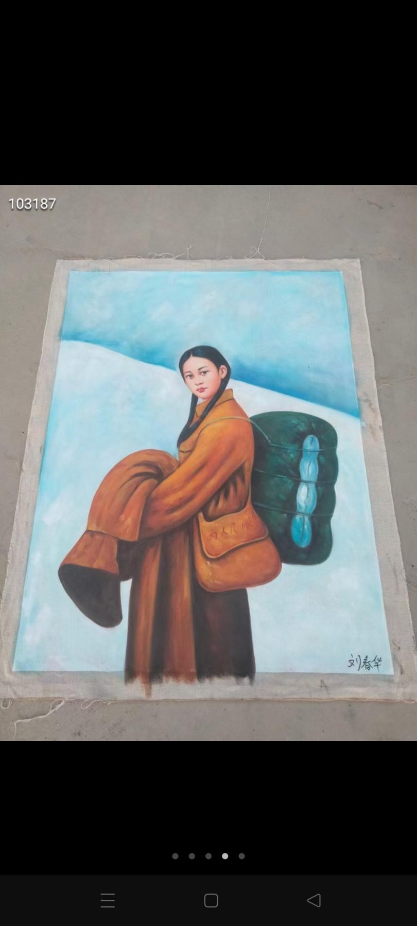 名人手绘油画，时代特色明显，红藏必备，尺寸130*100厘米。780/副