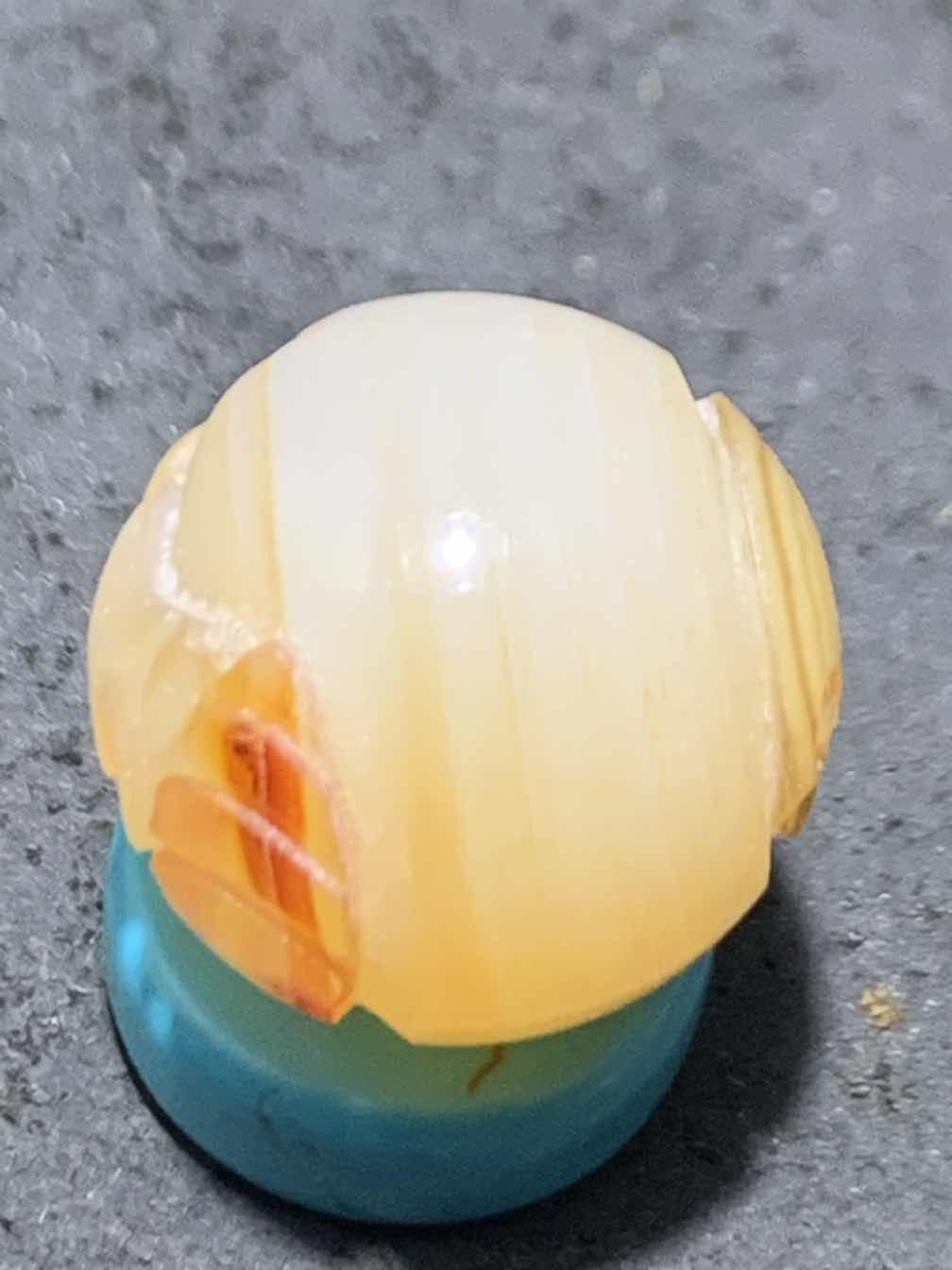 精美高玉化亚光海洋玉髓手工俏色巧雕无相佛太极阴阳鱼圆珠一个！