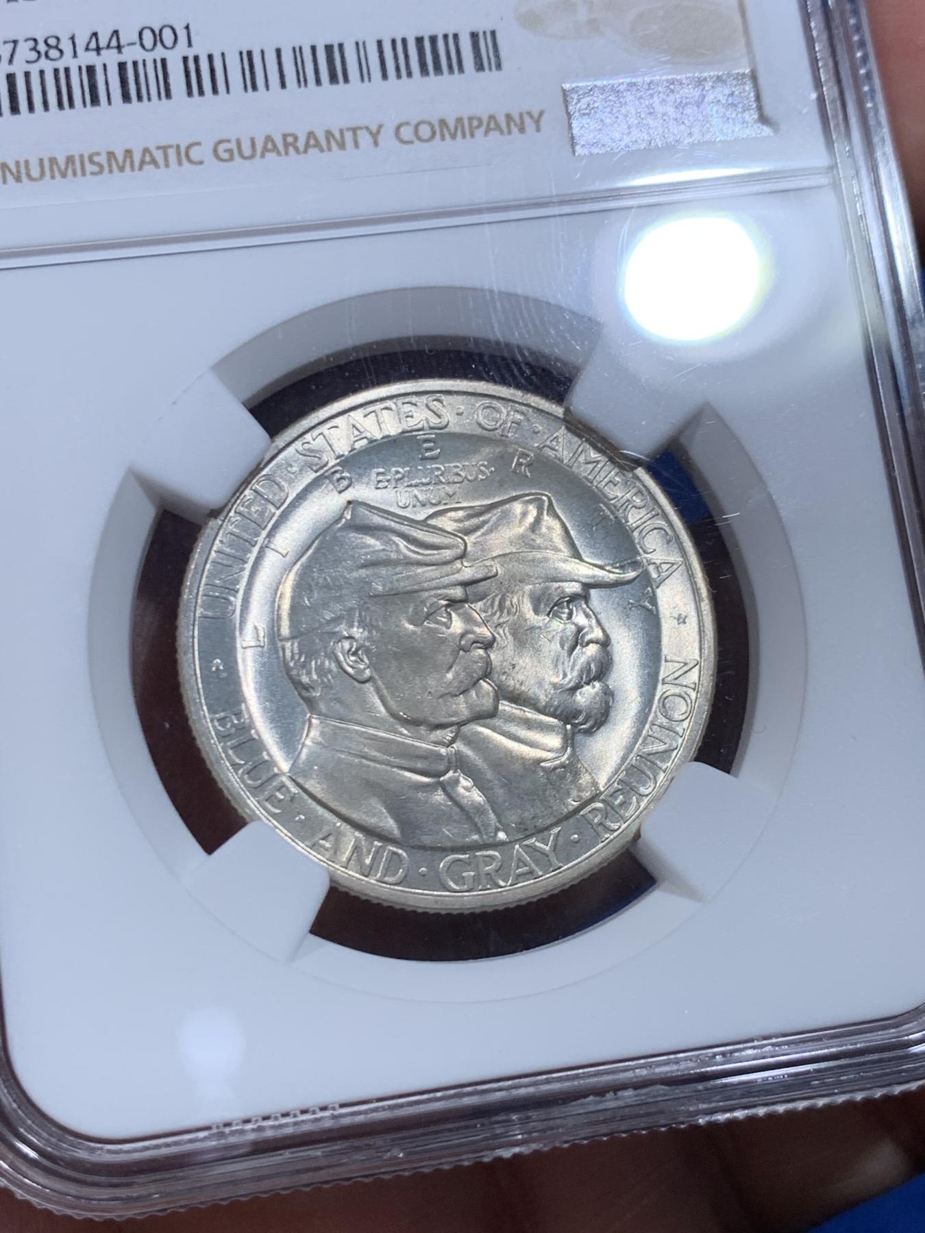 《竞宝斋》立夏专场特拍 （第2-1场）全场顺丰包邮 265场 冠军分 NGC MS65 美国1936年葛底斯堡战役半美元纪念银币 淡彩黄油光 半美元中的难点之一