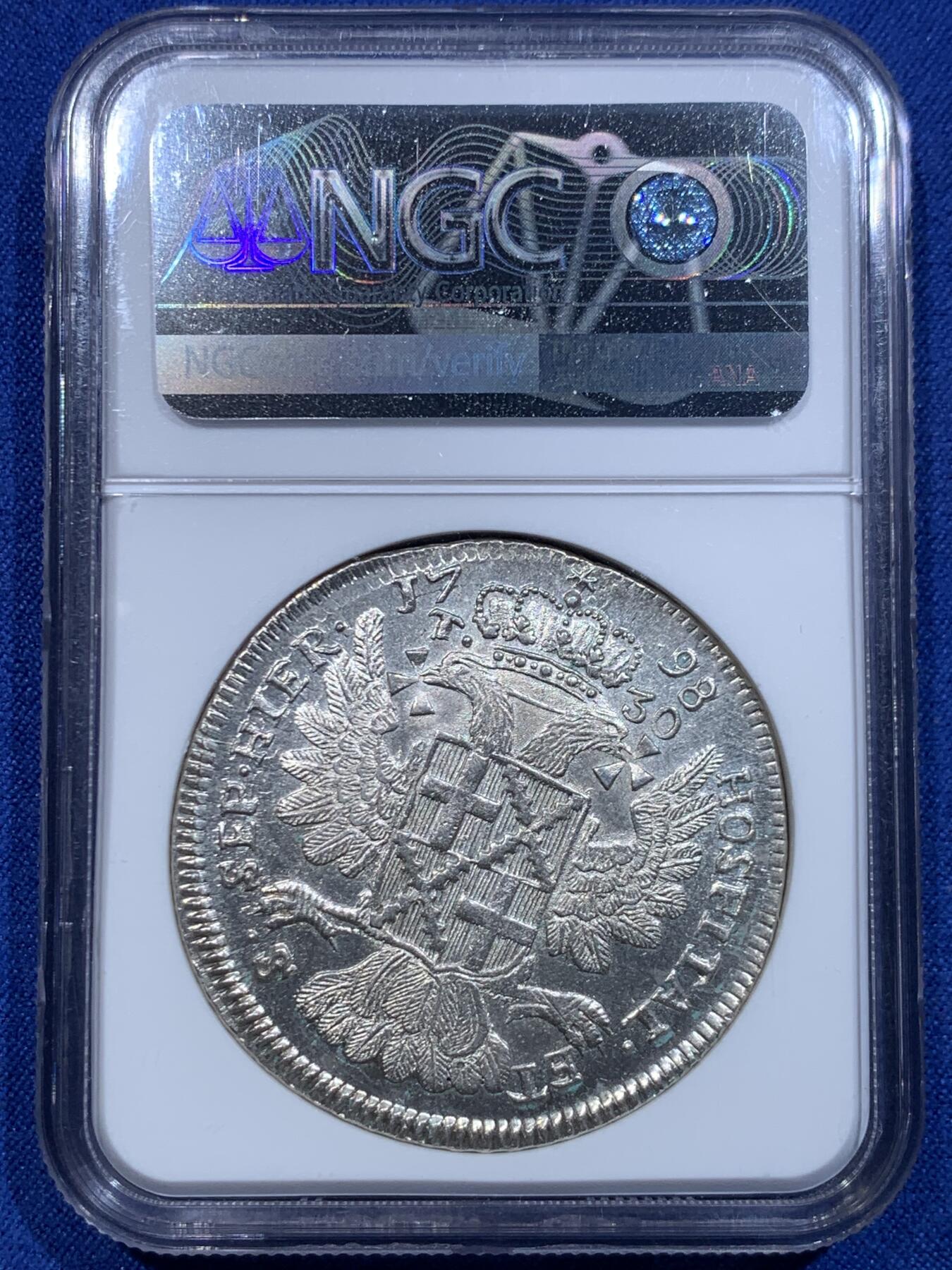 《竞宝斋》立夏专场特拍 （第2-1场）全场顺丰包邮 265场 NGC MS62 1798年马耳他骑士团30塔里 马耳他骑士团末代团长霍姆佩斯在位期间发行 银光闪闪