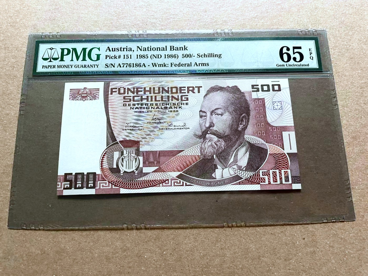 【Blue Auction】✨世界纸币精拍第470期【精】 【AA】奥地利 1985年500先令 PMG65EPQ 