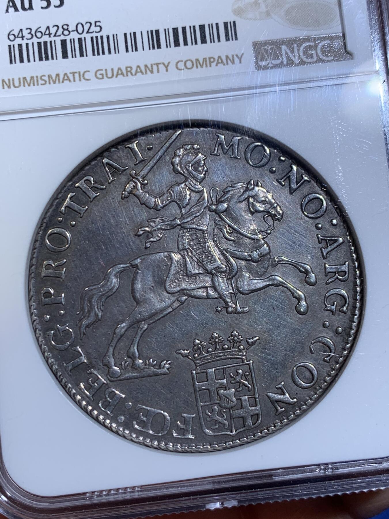 《竞宝斋》立夏专场特拍 （第2-1场）全场顺丰包邮 265场 NGC AU55 荷兰1793年马剑杜卡特银币 乌特勒支省 枪灰色包浆 细节不输MS级 当年发行52000枚