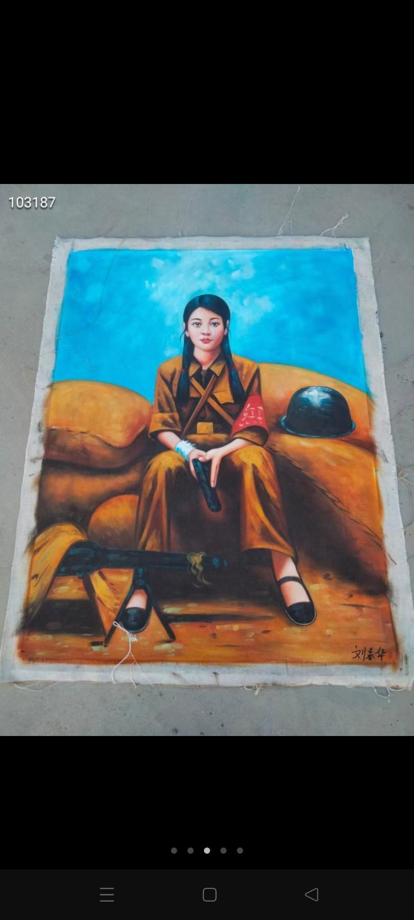 名人手绘油画，时代特色明显，红藏必备，尺寸130*100厘米。780/副