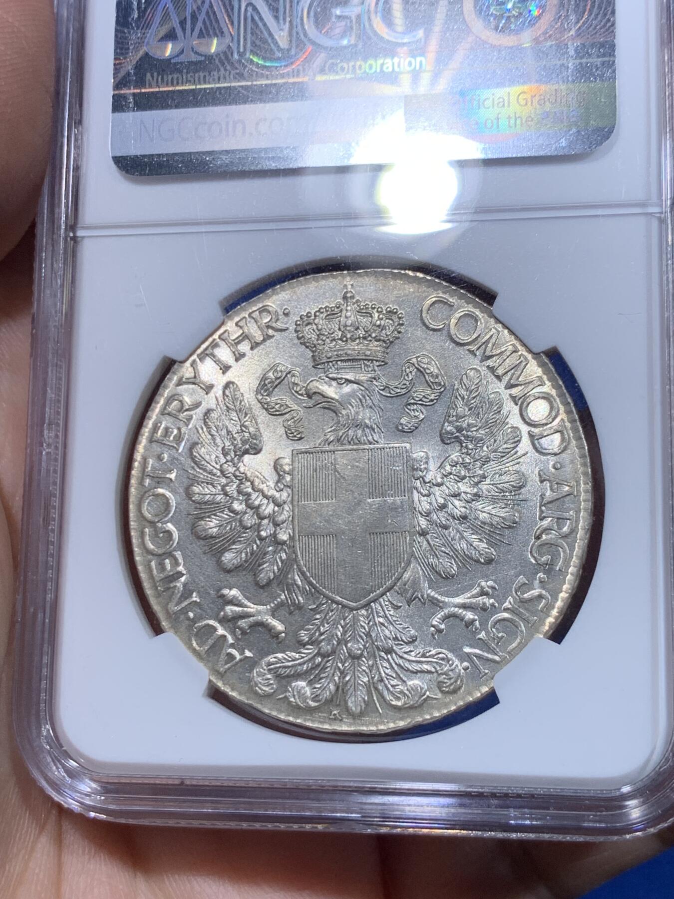 《竞宝斋》立夏专场特拍 （第2-1场）全场顺丰包邮 265场 NGC UNCD 意属厄立特里亚1918年1泰勒银币 意属精品 带转光