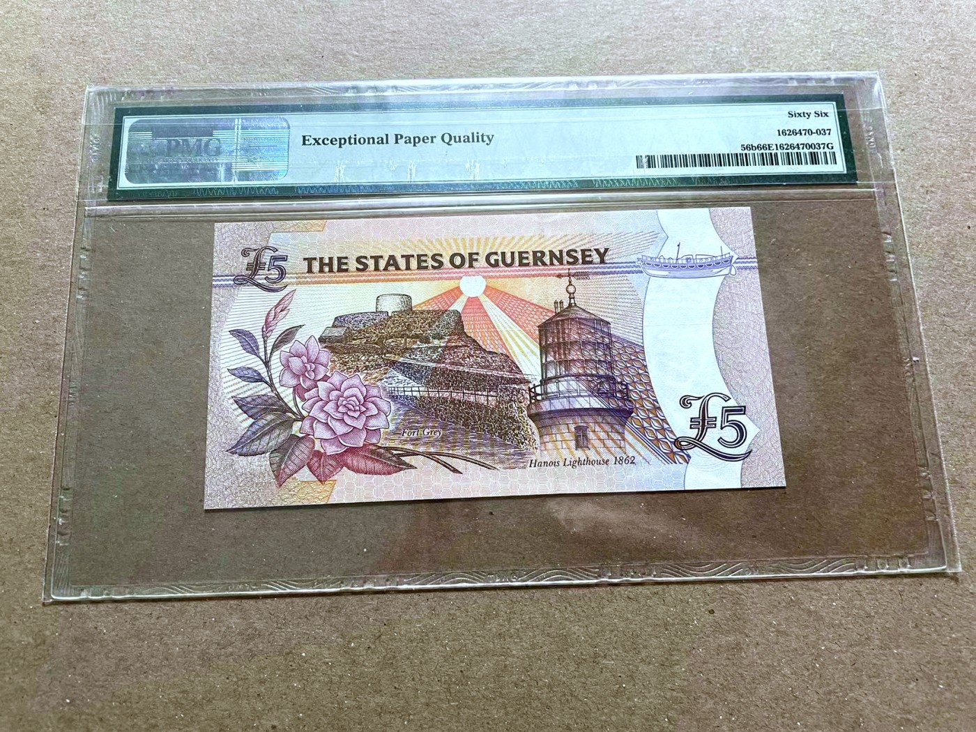 【Blue Auction】✨世界纸币精拍第470期【精】 根西 1996年5镑 PMG66EPQ 女王
