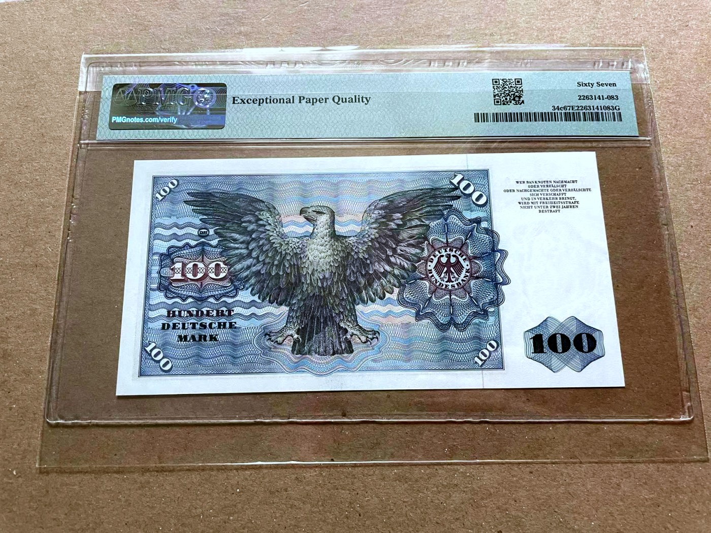 【Blue Auction】✨世界纸币精拍第470期【精】 德国 1980年100马克 明斯特 PMG67EPQ 高分