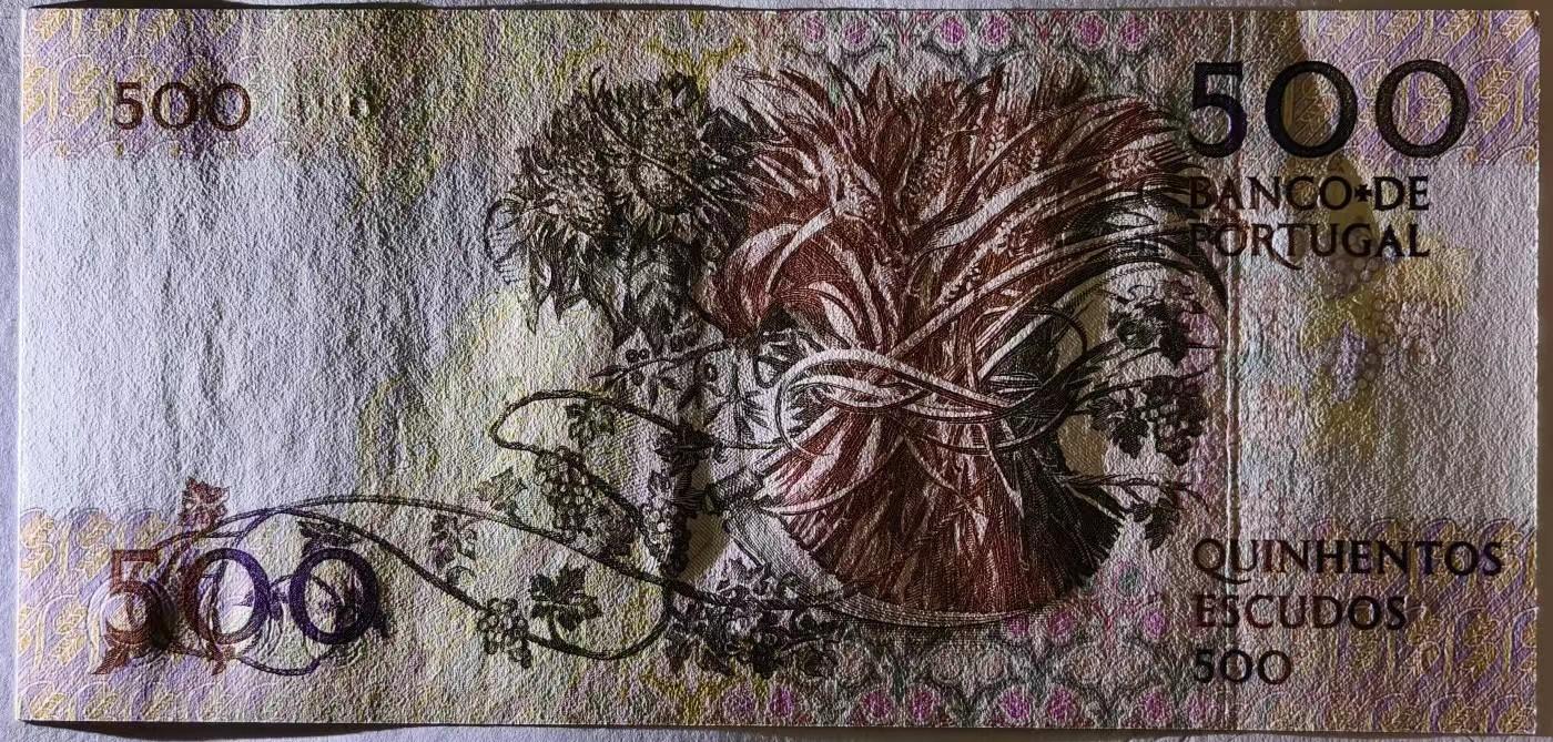 紫瑗钱币——第345期拍卖——纸币场 葡萄牙 1993年 10月4日 莫西尼奥 500埃斯库多 UNC (P-180f)