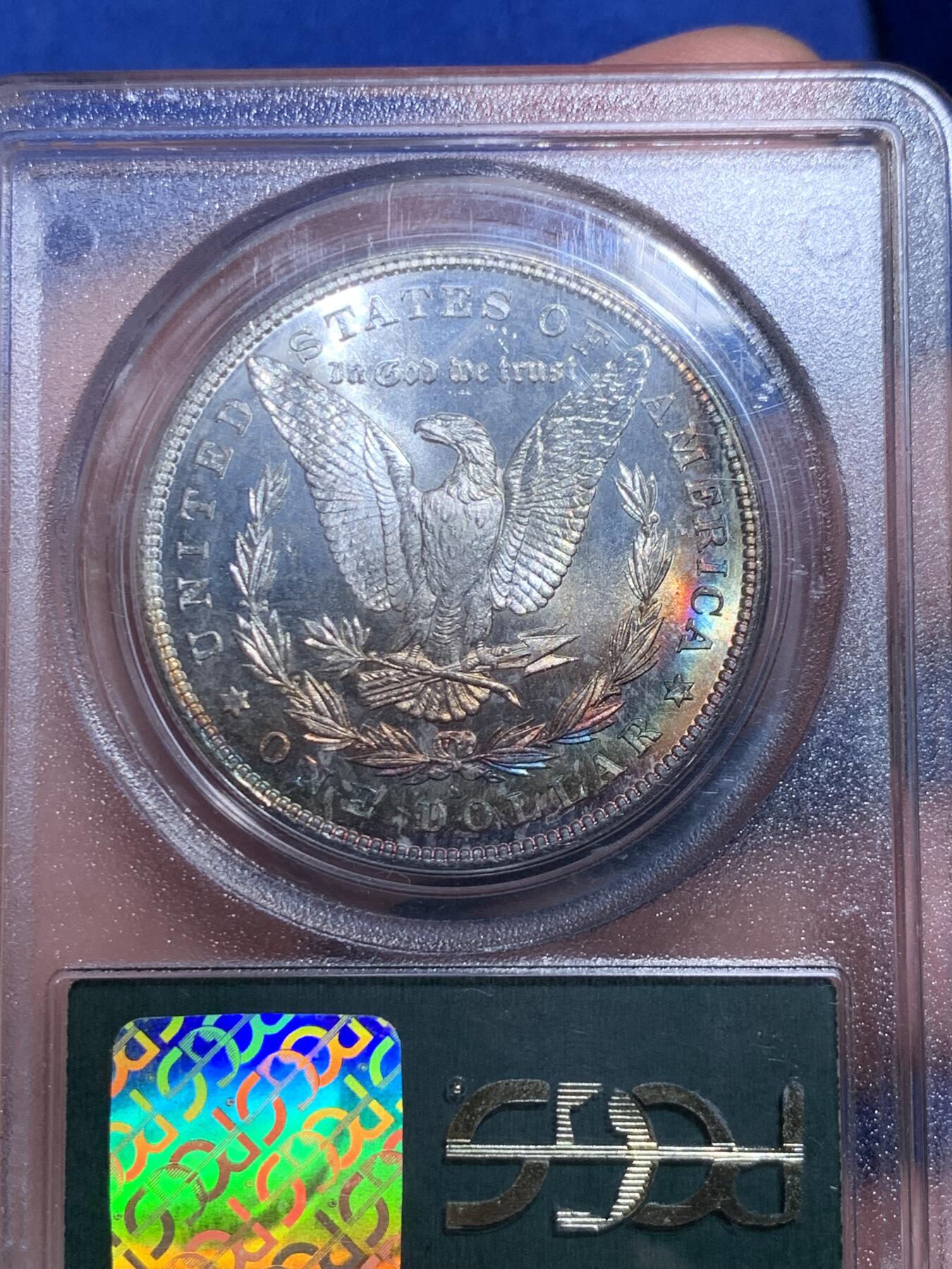 《竞宝斋》立夏专场特拍 （第2-1场）全场顺丰包邮 265场 PCGS MS64 美国1881摩根壹圆银币 老绿盒严评 月牙彩难得