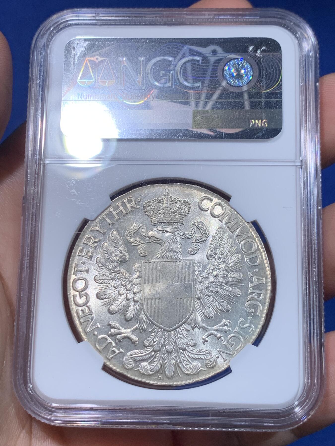 《竞宝斋》立夏专场特拍 （第2-1场）全场顺丰包邮 265场 NGC UNCD 意属厄立特里亚1918年1泰勒银币 意属精品 带转光