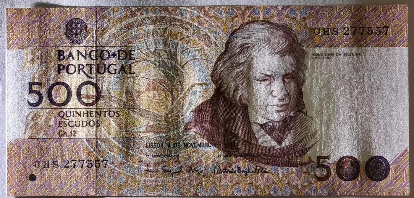 紫瑗钱币——第345期拍卖——纸币场 葡萄牙 1993年 10月4日 莫西尼奥 500埃斯库多 UNC (P-180f)