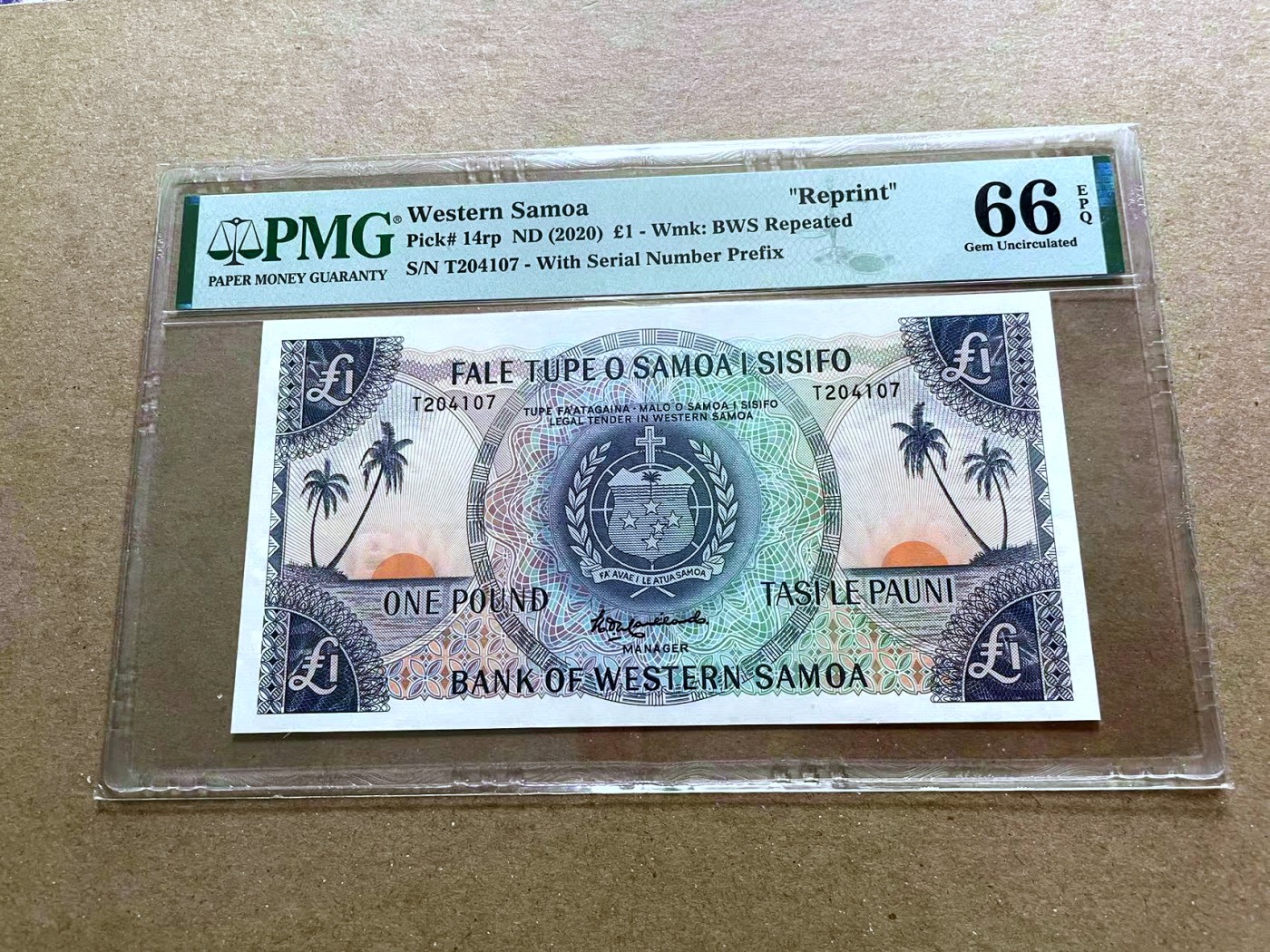 【Blue Auction】✨世界纸币精拍第470期【精】 西萨摩亚 2020年1镑 PMG66EPQ  