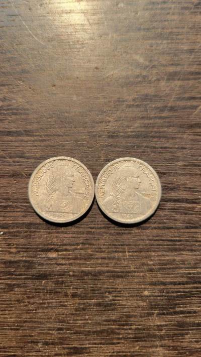 桂P钱币文化工作室拍卖第八期 - 法属印支1946年5分铝币两种不同版